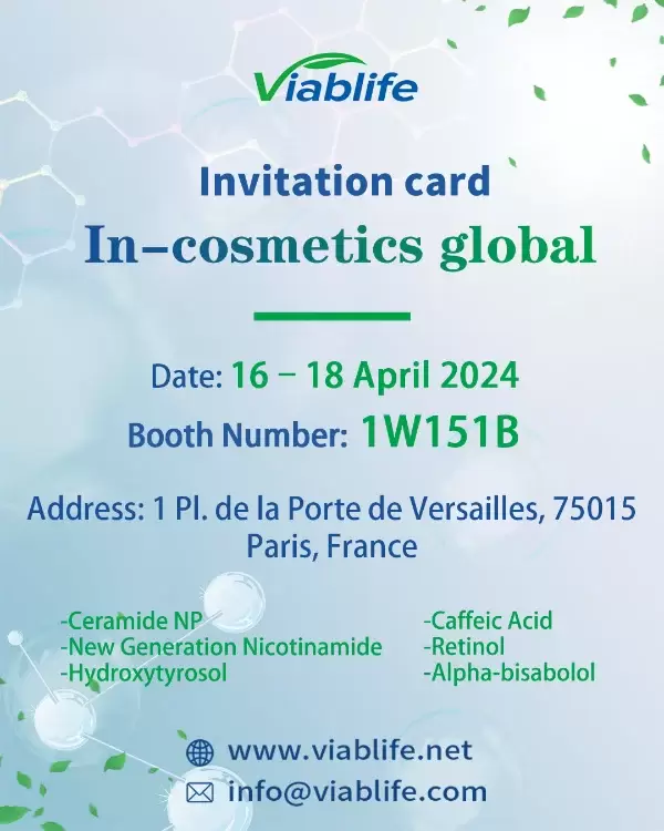 Viablife تعرض مواد خام رائدة في معرض In-cosmetics Global 2024